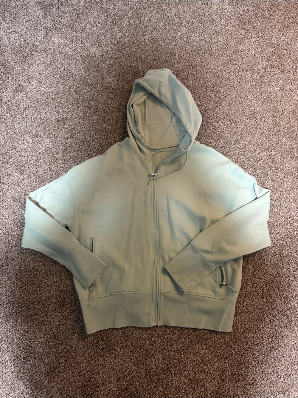 Old Navy Active Light Sage Green Fleece Zip Hoodie